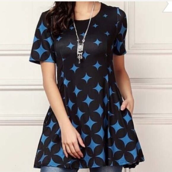 Diamond Pattern Dress Tunic with Pockets M-L-XL - Picture 4 of 7